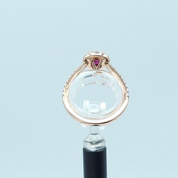 𝅺garnet diamond halo ring - Picture 13 of 17